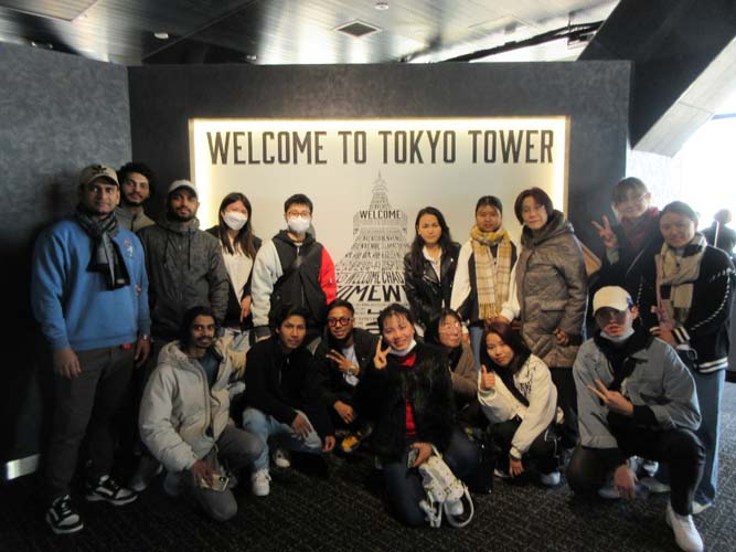 水野外語学院 東京タワー見物