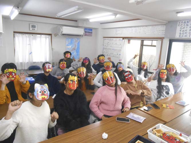 水野外語学院 豆まき