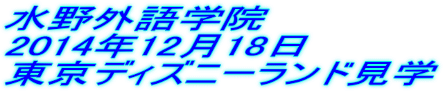 水野外語学院 ディズニーランド見学